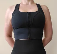 Women Underwear Top-Bras Athletic-Vest Fitness-Shirt Gym Yoga-Crop Push-Up Zipper Cloud Hide