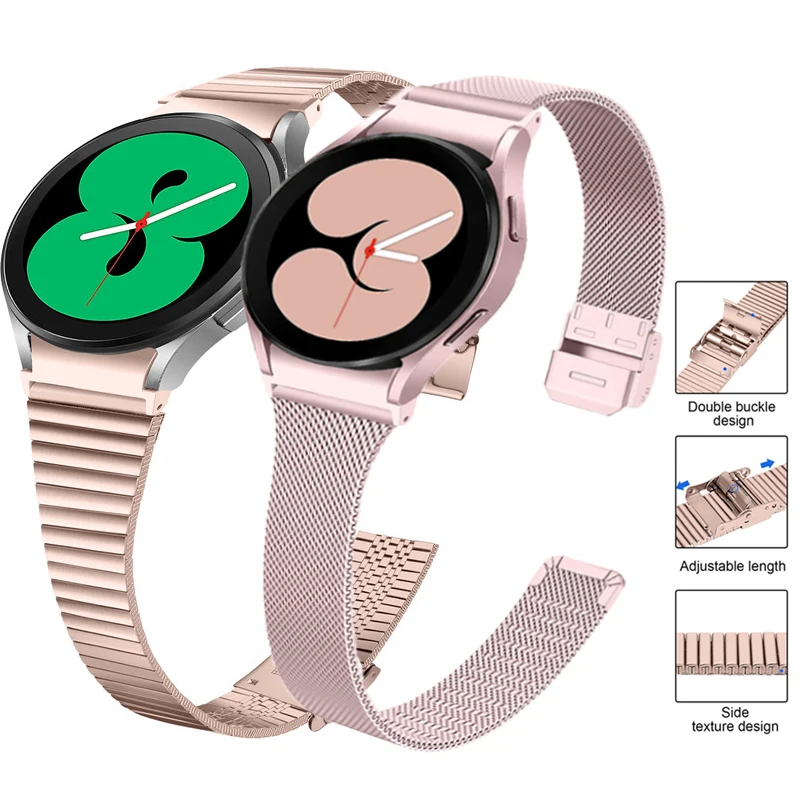 

Ремешок «Миланская петля» для Samsung Galaxy Watch 4 40 мм 44 мм/Watch 4 Classic 42 мм 46 мм Тонкий сменный из нержавеющей стали для мужчин и женщин