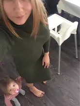 Sweater Dresses Turtleneck Bottoming Long-Sleeve Slim Bodycon Autumn Winter Women Lady