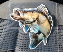 YJZT 14CM*14.7CM Personality Animal Fish PVC Car Styling Car Sticker Decal 5-0204