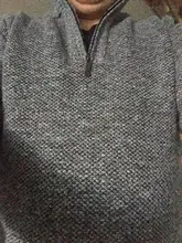 Suéter grueso de lana para hombre, Jersey cálido de cuello alto con media cremallera, suéteres de lana de punto ajustados para invierno
