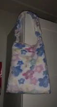 Youda-Bolso para flores de felpa suave para mujer, bandolera de gran capacidad para estudiante, bolso de compras sencillo