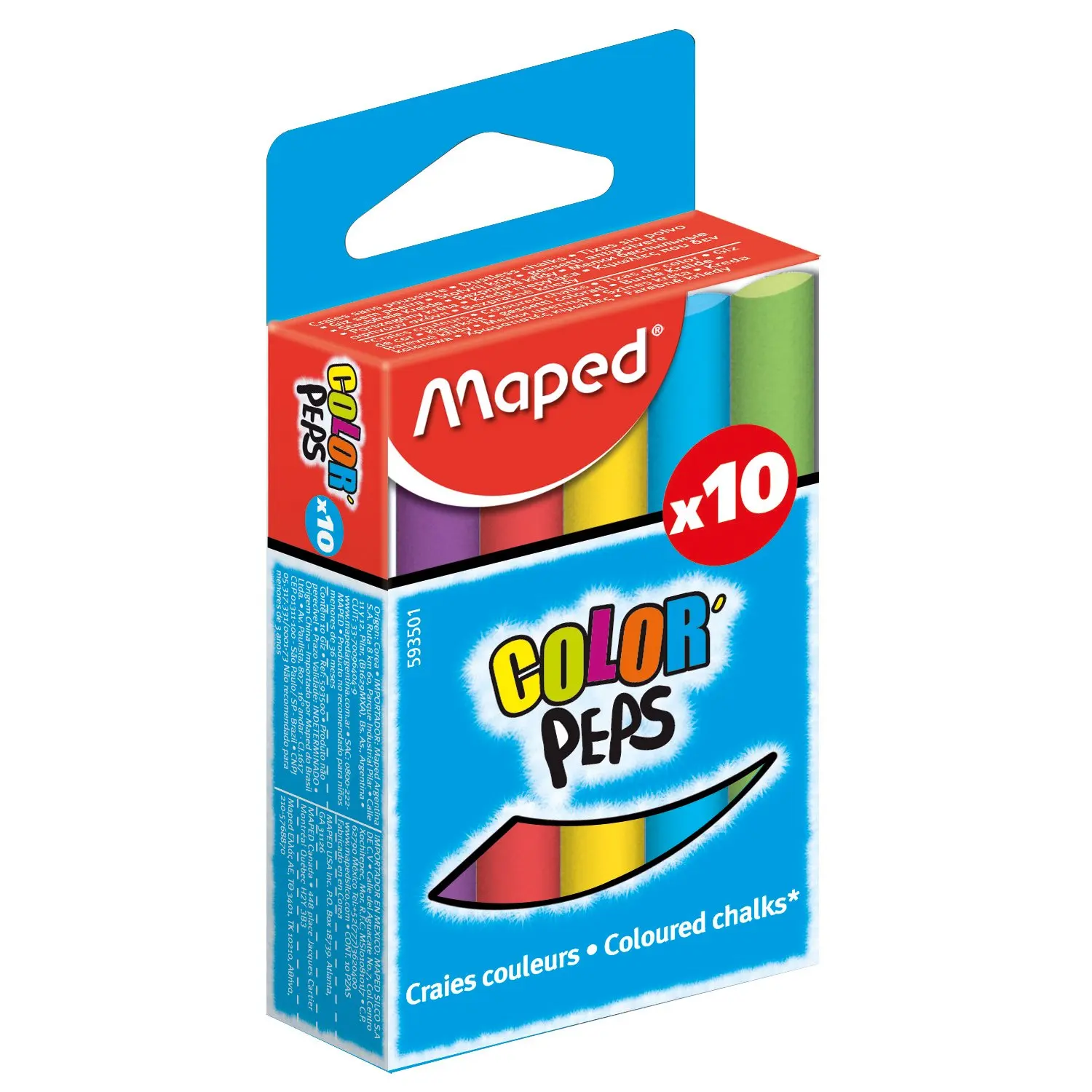 Мел цветной MAPED 10 шт