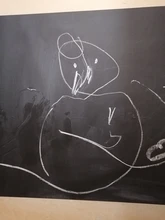 Pizarra impermeable de PVC de 200x60cm para niños, tablero de escritura de grafiti móvil con 5 uds. De calzas para escuela, oficina y hogar, color negro