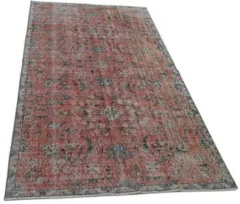 

115x216 Cm Red Handmade Overdyed Rug-4x7 Ft