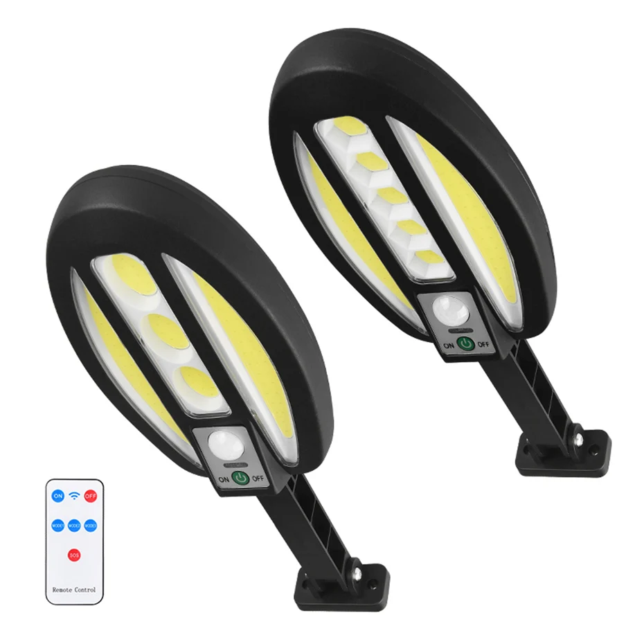 

95/96 Светодиодный уличный фонарь на солнечной батарее наружный настенный светильник с питанием от IP65, настенный светильник с пассивным ИК датчиком движения, Водонепроницаемый умный пульт дистанционного управления для украшения сада