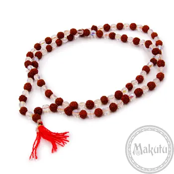 

Rosary 108 Rudraksha beads and crystal 7mm