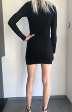 Short-Dress Wear Tight Long-Sleeve High-Collar Sexy Black Mini Sports Womens Summer