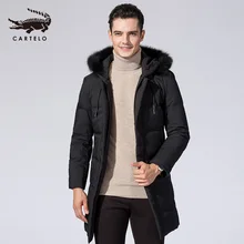 Мужская белая куртка на утином пуху с капюшоном из лисьего меха, пуховики, пальто, одежда с перьями, отборная с шапкой для мужчин, новинка 9881