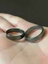 Anillos planos de hematita, joyería de calidad AAA, 6 mm de ancho, 1 unidad, HR1002