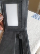 Billetera corta para hombre, monedero, tarjetero, con hebilla de corbata horizontal