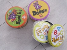 SPOT IT-Juego de cartas con caja de Metal, Enjoy It para reuniones familiares, Zoo, doble HP, rojo clásico, MLG💥2020 de alta calidad