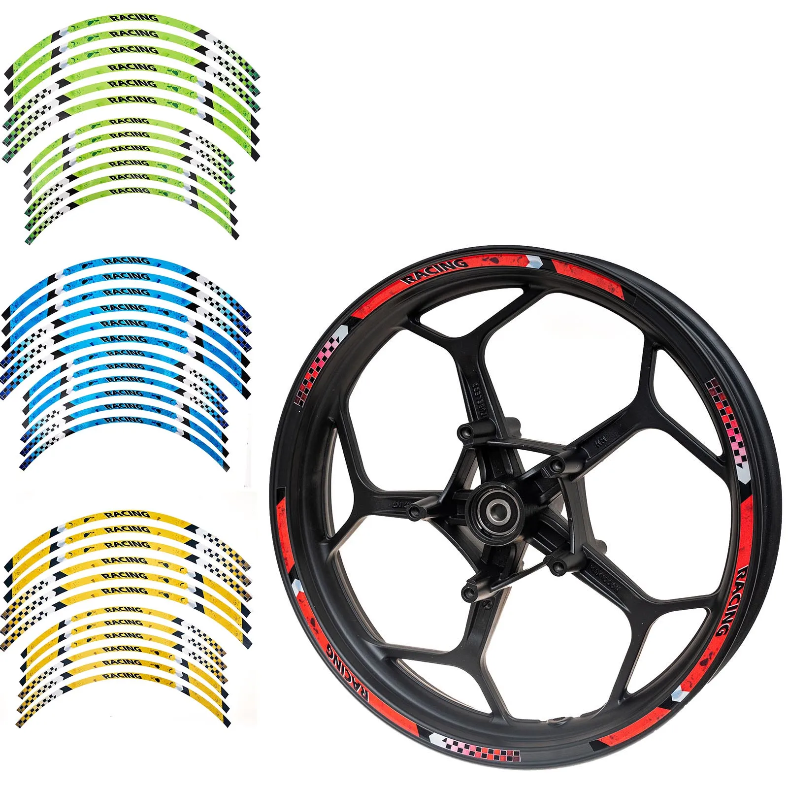 

Paileco 21"18" inch Motorcycle Rim Wheel Reflective Stripes Decals Tape Sticker