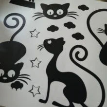 Lovely Cat Light Switch Phone Wall Stickers For Kids Rooms Diy Home Decoration Cartoon
