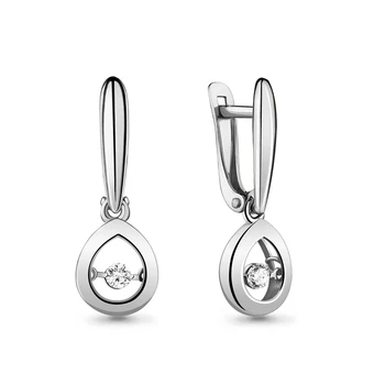 

Aquamarine earrings with cubic zirconia, 925 sterling silver