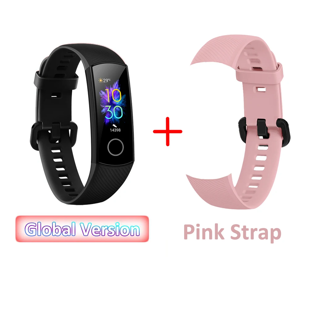 Black with P Strap Глобальная Версия смарт-браслета huawei Honor Band 5 лучше, чем Honor Band 4 BT 4,2 смарт-браслет с функцией сердечного ритма водонепроницаемые Смарт-часы - Цвет: Black with P Strap