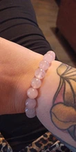 Pulsera elástica de cuarzo con piedra Natural para mujer, brazalete de color rosa en polvo, 2021