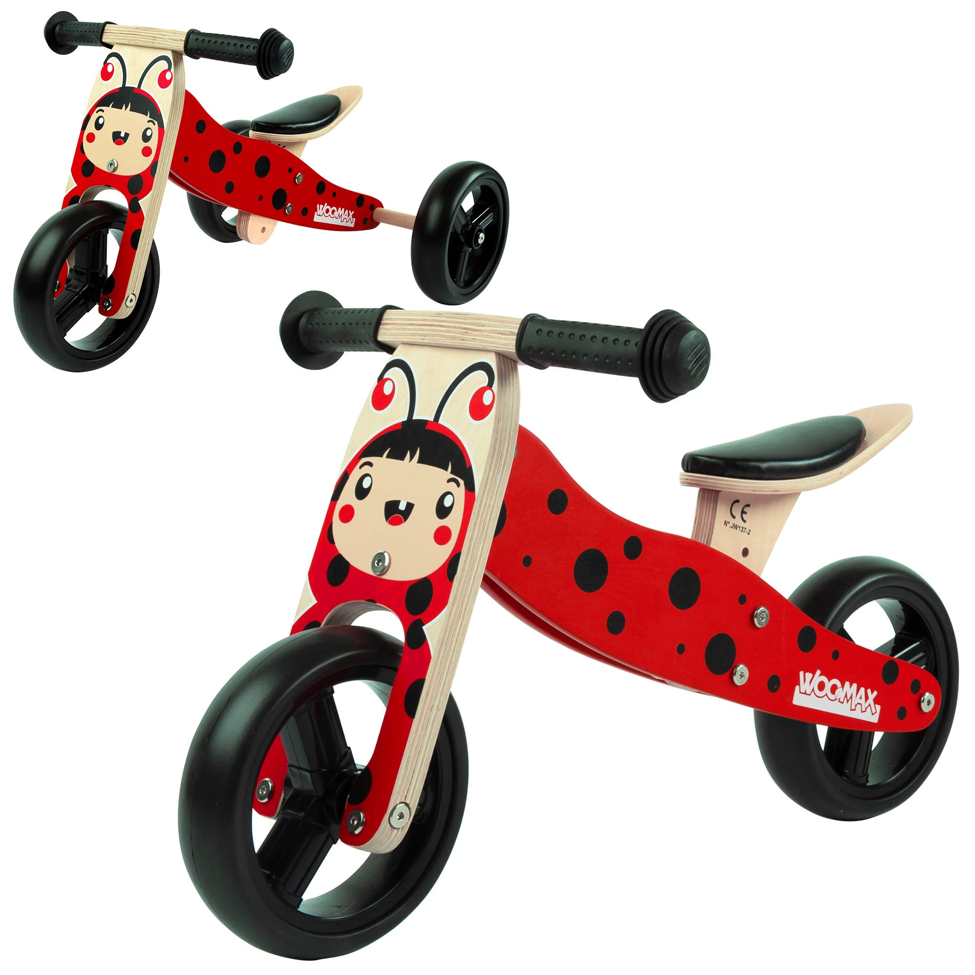 Bici sin pedales triciclo en madera Mariquita 10" WOOMAX, Bicicleta pedales, Bici de Triciclo madera|Juguetes de deportes| - AliExpress