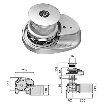 

Anchor winch x2, 12 V, with drum, under chain 6mm 600049