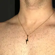 Collar de acero inoxidable con rayo para hombre y mujer, Gargantilla, joyería, regalo