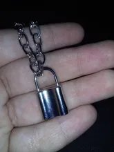 Cadena de eslabones Punk para mujer, colgante con candado de color dorado y plateado, joyería Punk