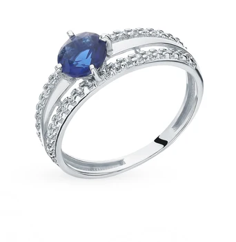 

Silver ring with cubic zirconia sunlight sample 925