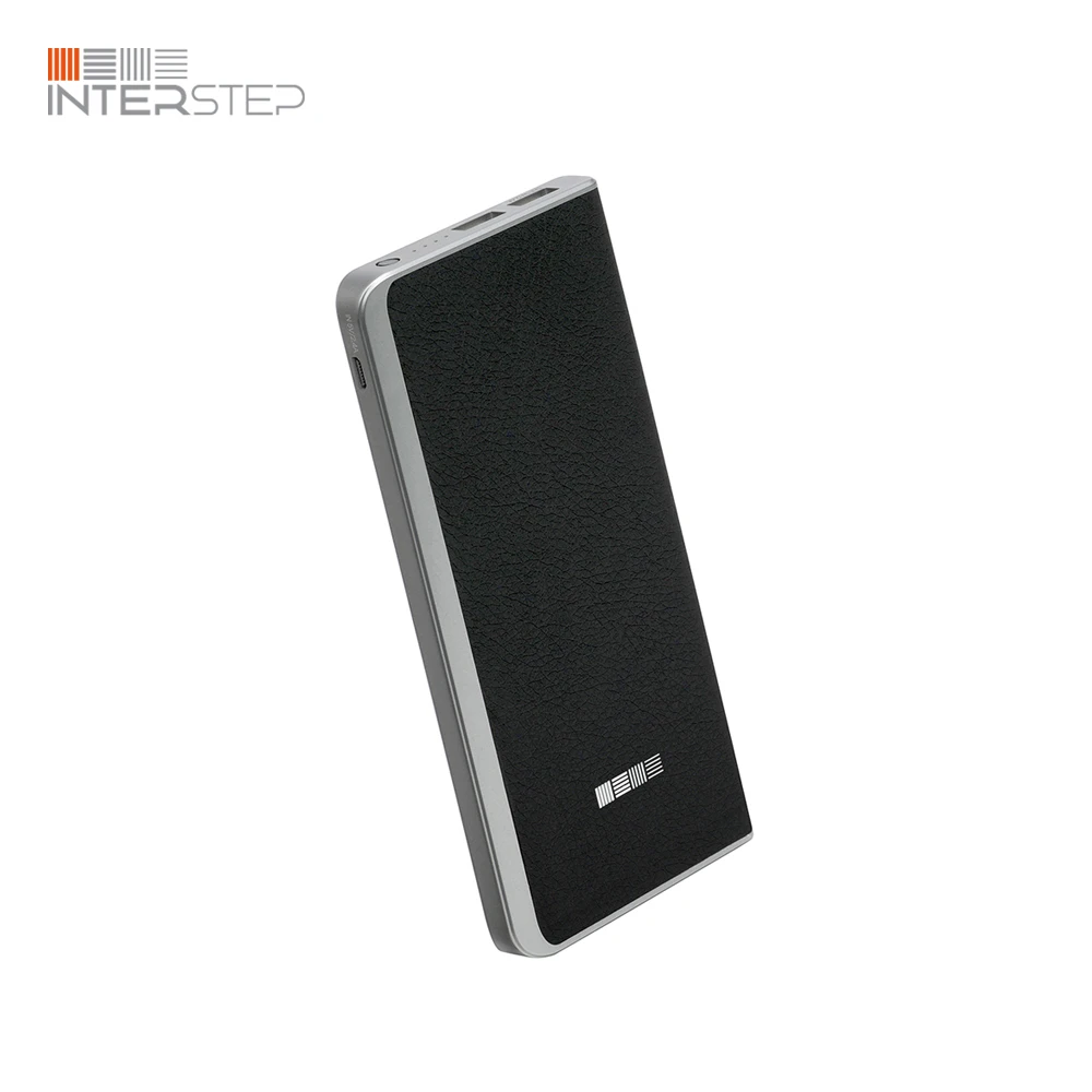 Внешний аккумулятор INTERSTEP PB6000 мАч 2USB/2.4A POLYMER черный - Цвет: Черный