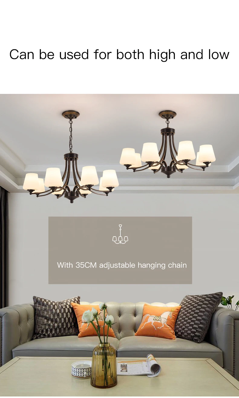 vintage chandelier Country Farmhouse Pendant Lamp For Living Room Bedroom Nordic Vintage Iron Chandelier Loft Dining Modern Hanging Light Fixtures crystal chandelier