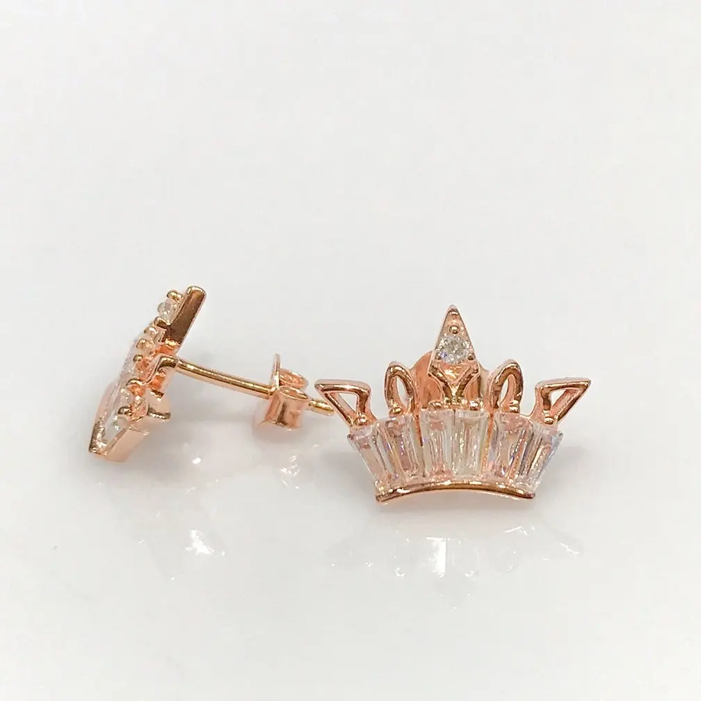 Серебряные серьги с короной итальянской королевы