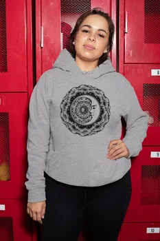 

Angemiel Wear Motif Moon And Stars Gray Women 'S Hooded Sweatshirt