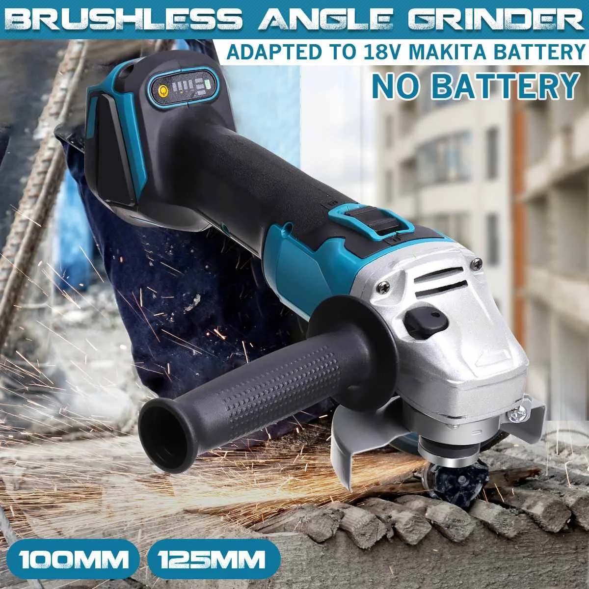 125MM Brushless Cordless Electric Angle Grinder Speed Cutting
