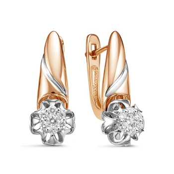 

Gold 585 sterling silver earrings with stones: Diamond