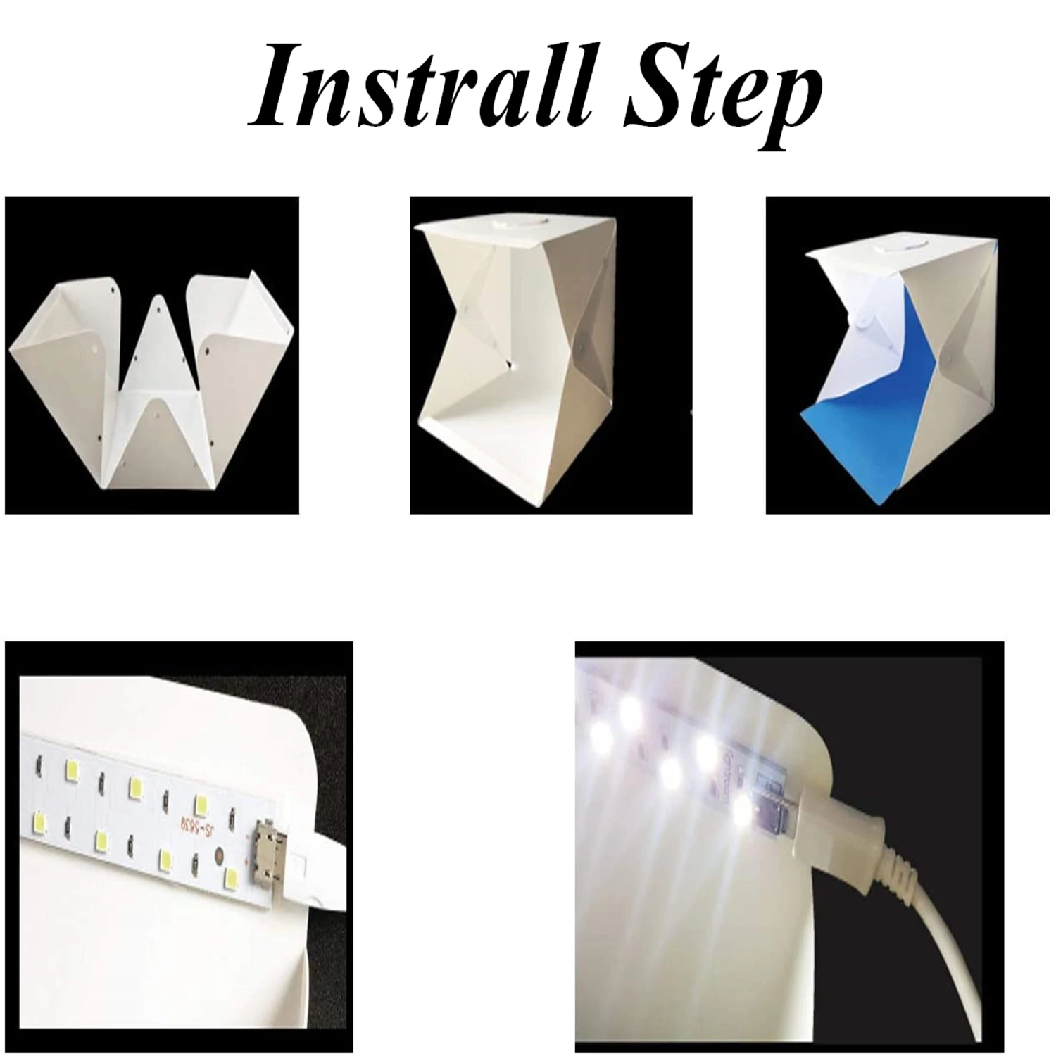 Photo Studio Tent Mini Foldable Photography Studio Portable Light Box Kit with LED Light Tent Adjustable Brightness LED an
