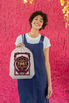 

Angemiel Bag Purple Framed Lion Cloth Backpack