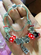 ANNAPAER-pulsera con colgante de Castillo para mujer, brazalete hecho a mano para niña, joyería, B19002