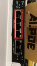 Interruptor POE de 48V con puerto RJ45, conmutador de red Ethernet estándar IEEE 802,3 af/at de 4 puertos/8 puertos con 10/100Mbps para cámaras POE