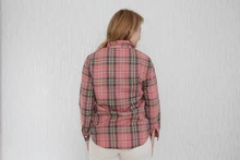 Plaid Shirt Tops Long-Sleeve Office Women Coat Loose Ladies Karsany And