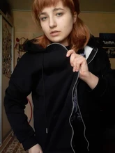 Sudadera de lana de oveja de imitación para mujer, de color sólido, holgada coreana, tops de Cremallera gruesa de terciopelo, Sudadera con capucha, novedad de otoño e invierno de 2020