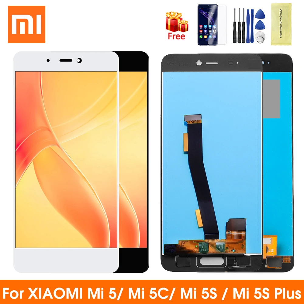

Original for Xiaomi Mi 5C LCD display touch screen for Mi 5S 5S Plus touch panel assembly replacement mi5 mi5s Plus Black/White