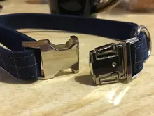 Leash Set Collars Lead Name Custom Personalized Adjustable Plaid Suit Id-Tag Faber