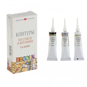 

A set of contours on glass and ceramics "DeCola" 3x18 m. Classic pieces