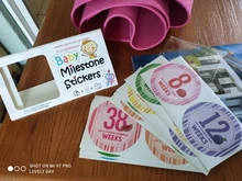 16 Uds embarazo bebé Milestone Stickers-embarazo anuncio fotografía pegatinas semanal, género Reveal, semana 8-semana 40