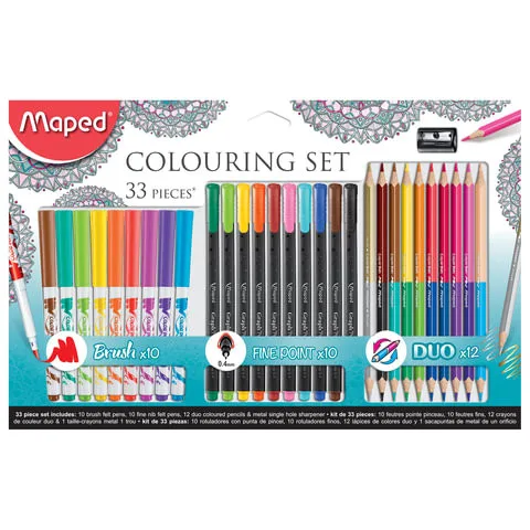 Набор для творчества MAPED &quotColouring Set" 10 фломастеров капиллярных ручек 12