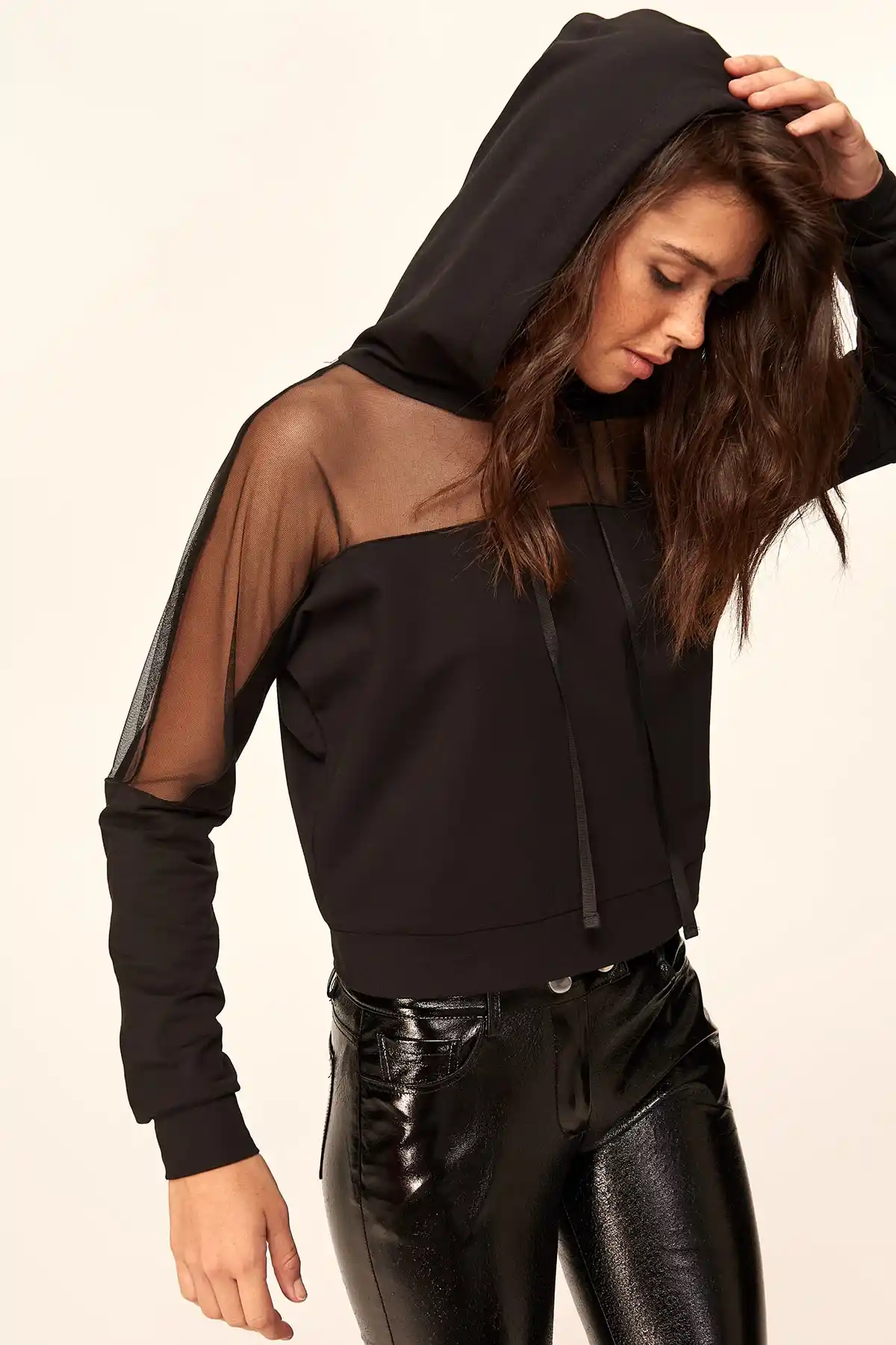 black knitted sweatshirt