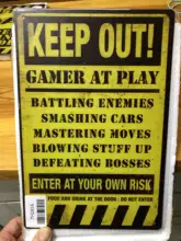 Metal Sign Wall-Decor Gamer Funny Vintage Tin Home for At