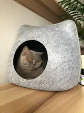 Cat Bed Bed-House Cushion Detachable Pet-Accessories Felt Natural For Pets with Dark-Gray