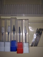 1 Uds cerámica de carburo de tungsteno de broca para rebaba Bits cono de fresado para manicura máquina de taladro eléctrico poco Máquina Herramienta de uñas