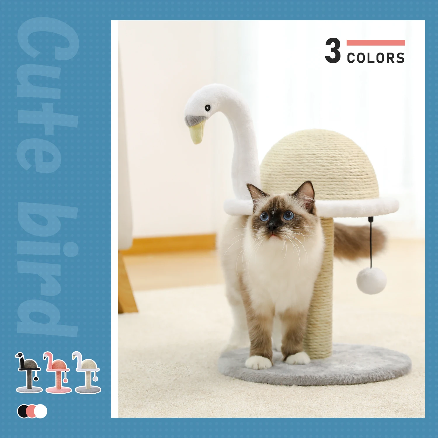 Rascador para gatos, rascador de cuerda de sisal 4 en 1 con juguetes  interactivos y bolas colgantes para gatos de interior (grande, 33 pulgadas  de