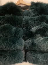 De invierno de la moda de cuero cálida capa natural abrigo de piel de zorro chaqueta de piel auténtica de zorro de invierno grueso abrigo cálido