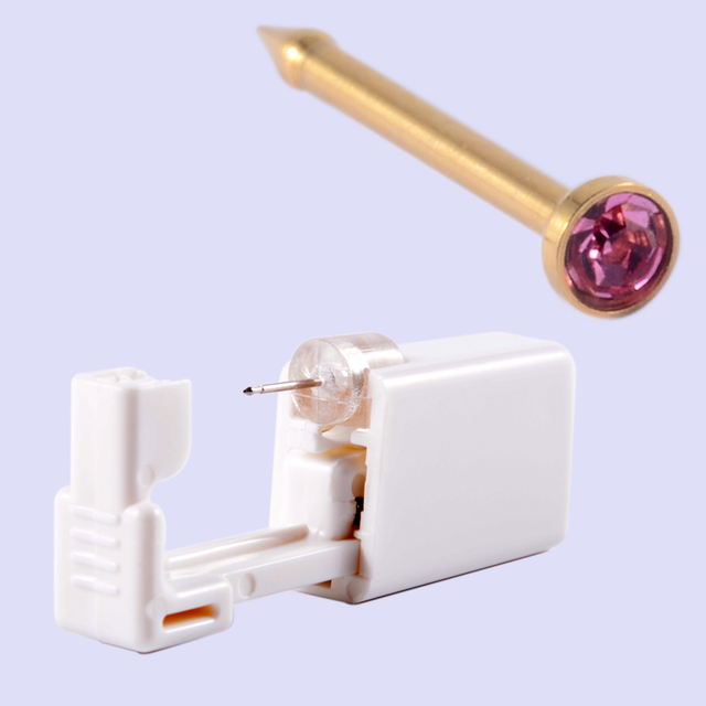 Safe Sterile Piercing Unit For Nose Studs Piercing Gun Piercer Tool with Replacement Nose Stud Body Piercing Jewelry